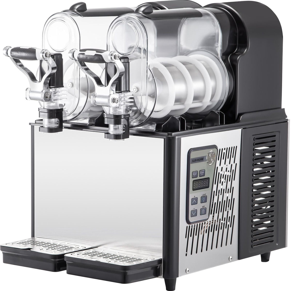 Commercial Slushy Machine, 3Lx2 Double Tank Frozen Drink Machine, 24 Cups Stainless Steel Margarita Smoothie Frozen Drink Maker, Slushie Maker for Home Party Restaurants Cafe Bars