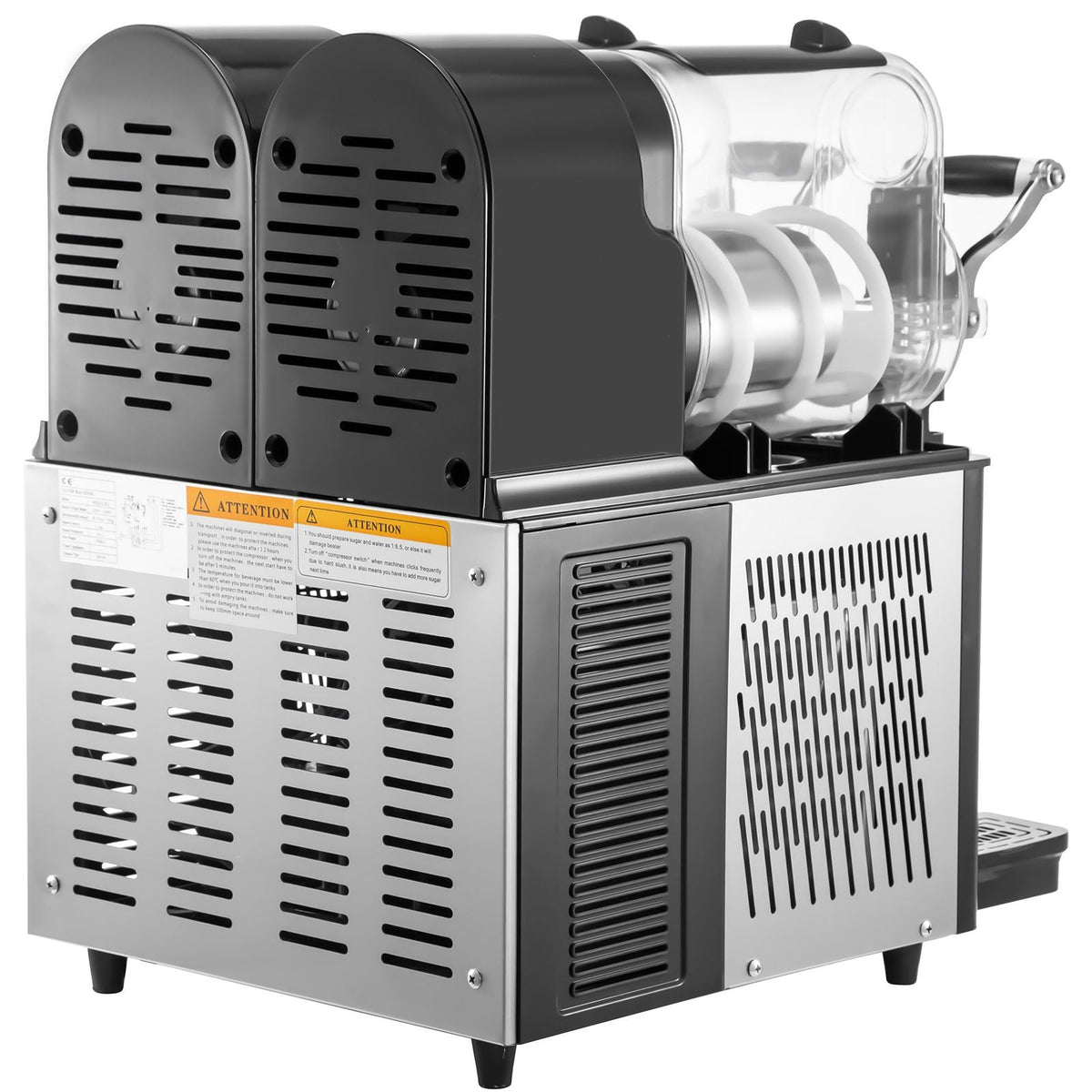 Commercial Slushy Machine, 3Lx2 Double Tank Frozen Drink Machine, 24 Cups Stainless Steel Margarita Smoothie Frozen Drink Maker, Slushie Maker for Home Party Restaurants Cafe Bars