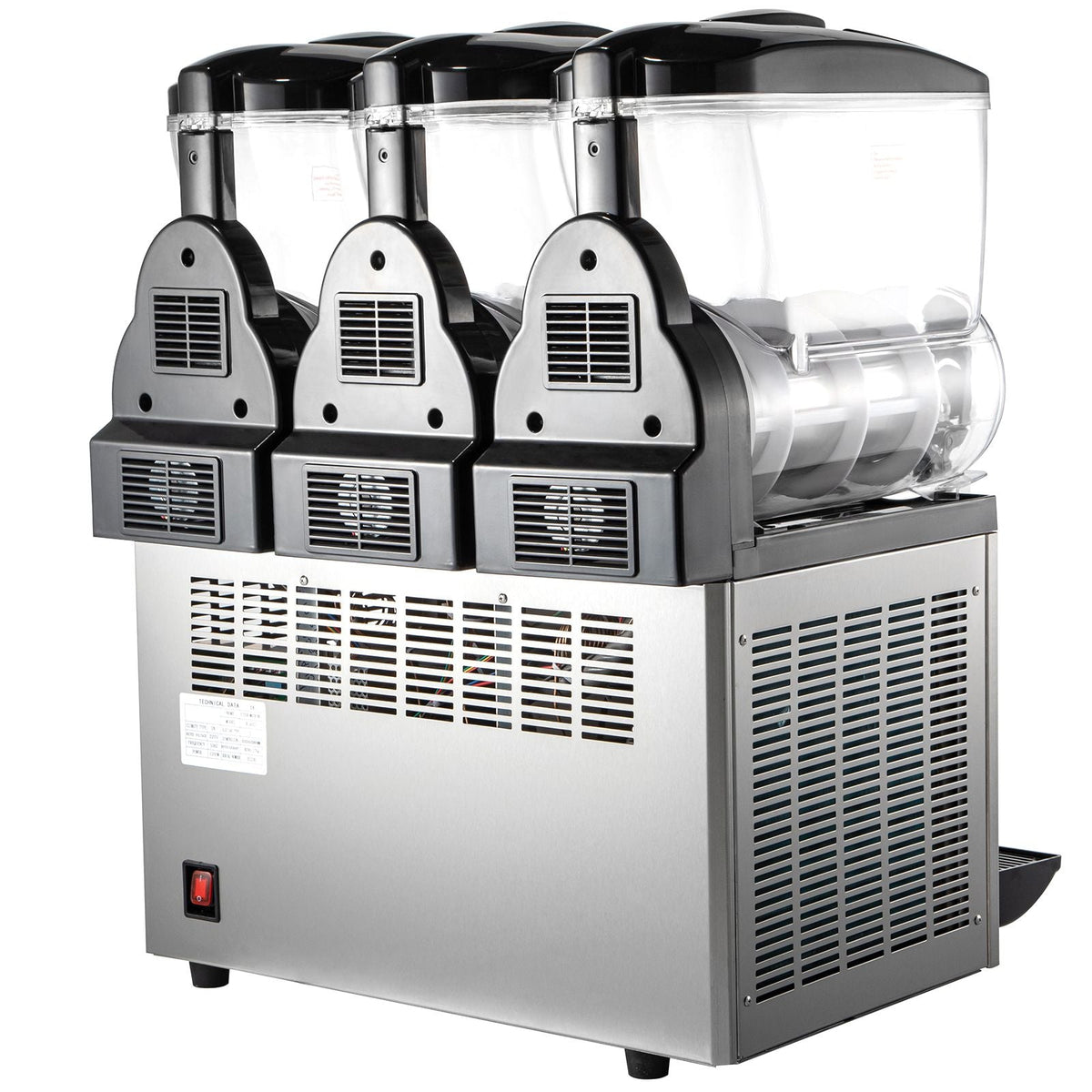 Commercial Slushy Machine, 3x15L Tank Commercial Margarita Maker, 1200W Stainless Steel Frozen Drink Machine, Temperature Adjustment 26.6 Fahrenheit to 28.4 Fahrenheit