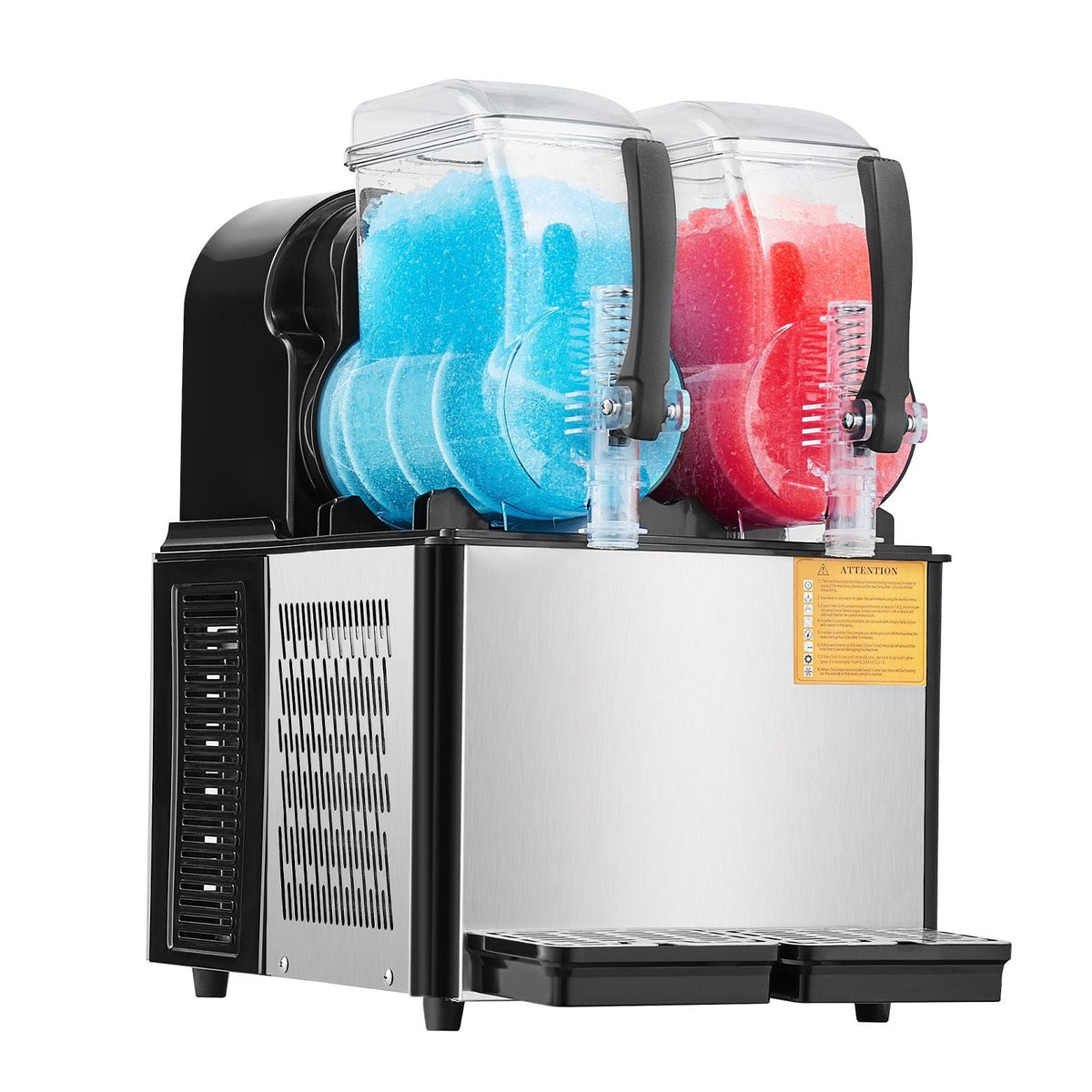 Commercial Slushy Machine, 4Lx2 Double Tank Frozen Drink Machine, 32 Cups Stainless Steel Margarita Smoothie Frozen Drink Maker, Slushie Maker for Home Party Restaurants Cafe Bars