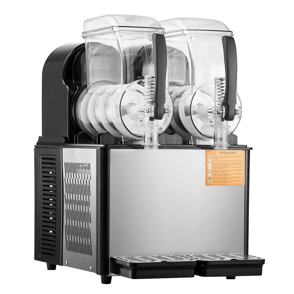 Commercial Slushy Machine, 4Lx2 Double Tank Frozen Drink Machine, 32 Cups Stainless Steel Margarita Smoothie Frozen Drink Maker, Slushie Maker for Home Party Restaurants Cafe Bars
