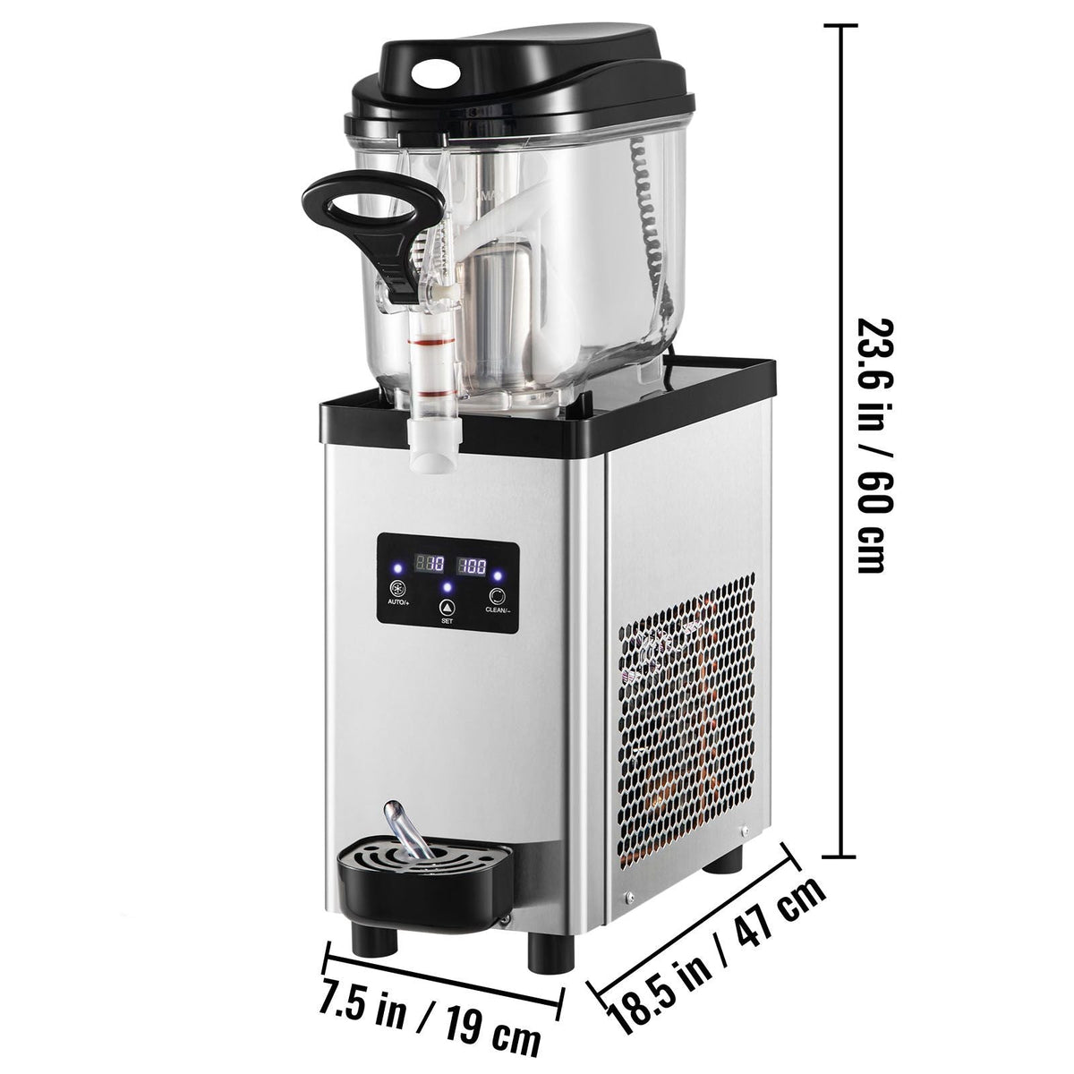 Commercial Slushy Machine, 6L/1.6 Gallons 25 Cups Single-Bowl, 300W 110V, Stainless Steel Margarita Smoothie Frozen Drink Maker, Slushie Machine for Supermarkets Cafes Restaurants Bars Home Use