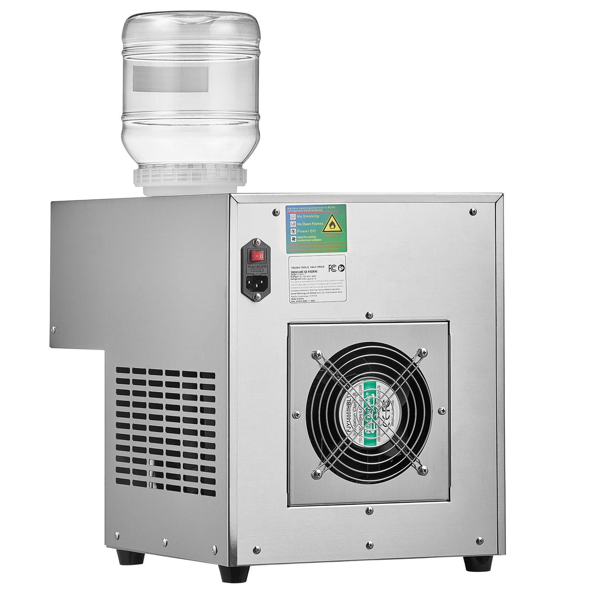 Commercial Snowflake Ice Machine, 176.4LBS/24H Snowflake Ice Maker, Stainless Steel Ice Shaver Machine, Electric Snow Cone Maker, Air Cooling System for Rapid Heat Dissipation, for Bakery, Cafe