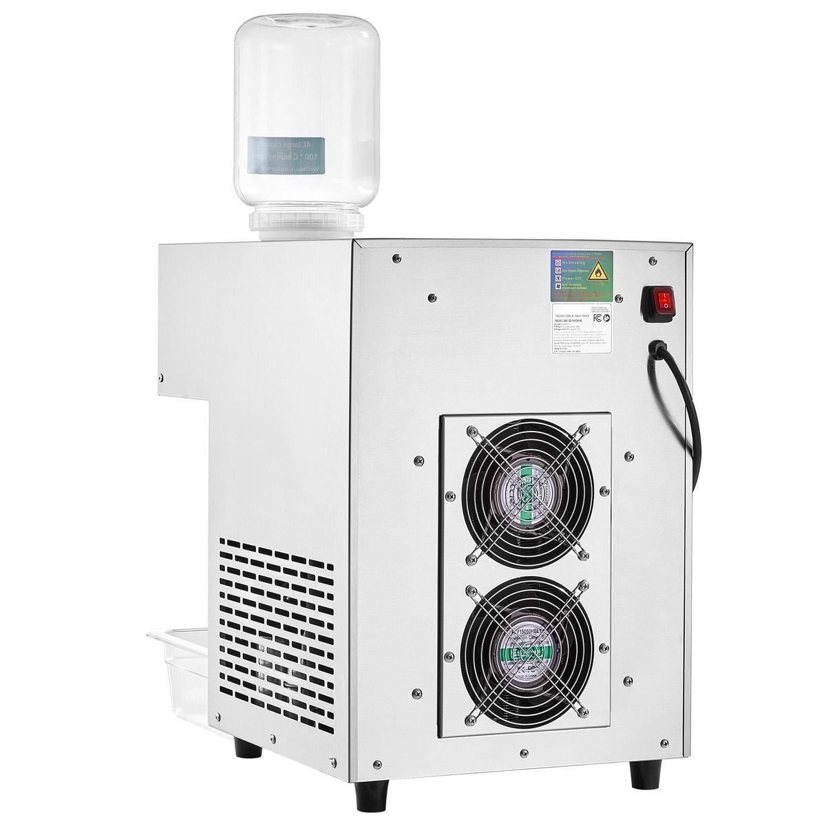 Commercial Snowflake Ice Machine, 397LBS/24H Snowflake Ice Maker, Stainless Steel Ice Shaver Machine, Electric Snow Cone Maker, Air Cooling System for Rapid Heat Dissipation, for Bakery, Cafe