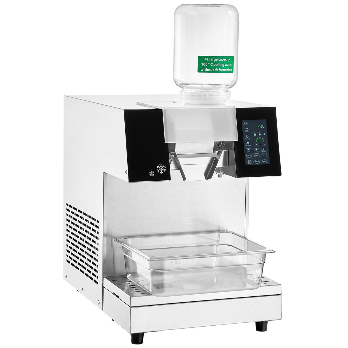 Commercial Snowflake Ice Machine, 507LBS/24H Snowflake Ice Maker, Stainless Steel Ice Shaver Machine, Electric Snow Cone Maker, Air Cooling System for Rapid Heat Dissipation, for Bakery, Cafe