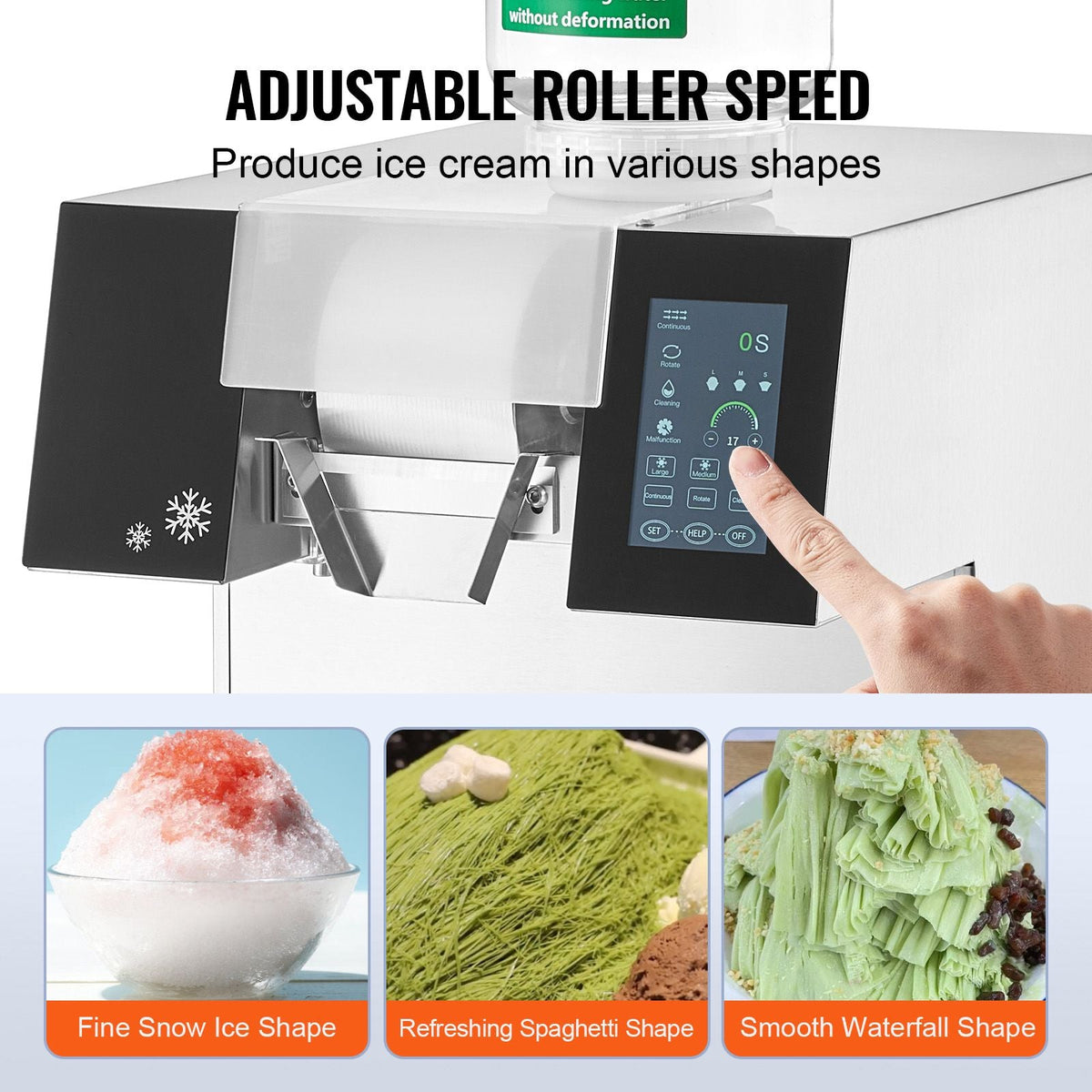 Commercial Snowflake Ice Machine, 507LBS/24H Snowflake Ice Maker, Stainless Steel Ice Shaver Machine, Electric Snow Cone Maker, Air Cooling System for Rapid Heat Dissipation, for Bakery, Cafe