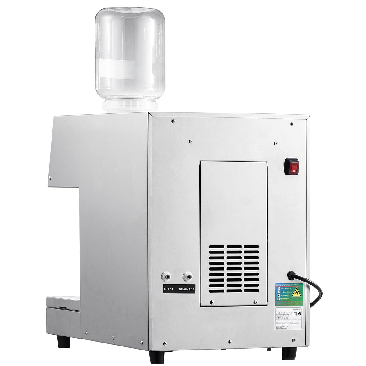 Commercial Snowflake Ice Machine, 529.1LBS/24H Snowflake Ice Maker, Stainless Steel Ice Shaver Machine, Electric Snow Cone Maker, Liquid Cooling System for Rapid Heat Dissipation, Ice Cream
