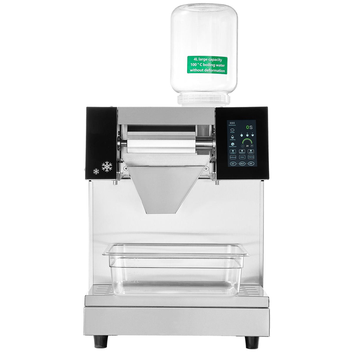 Commercial Snowflake Ice Machine, 573LBS/24H Snowflake Ice Maker, Stainless Steel Ice Shaver Machine, Electric Snow Cone Maker, Air Cooling System for Rapid Heat Dissipation, for Bakery, Cafe