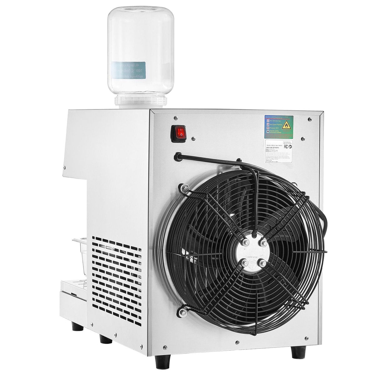 Commercial Snowflake Ice Machine, 573LBS/24H Snowflake Ice Maker, Stainless Steel Ice Shaver Machine, Electric Snow Cone Maker, Air Cooling System for Rapid Heat Dissipation, for Bakery, Cafe