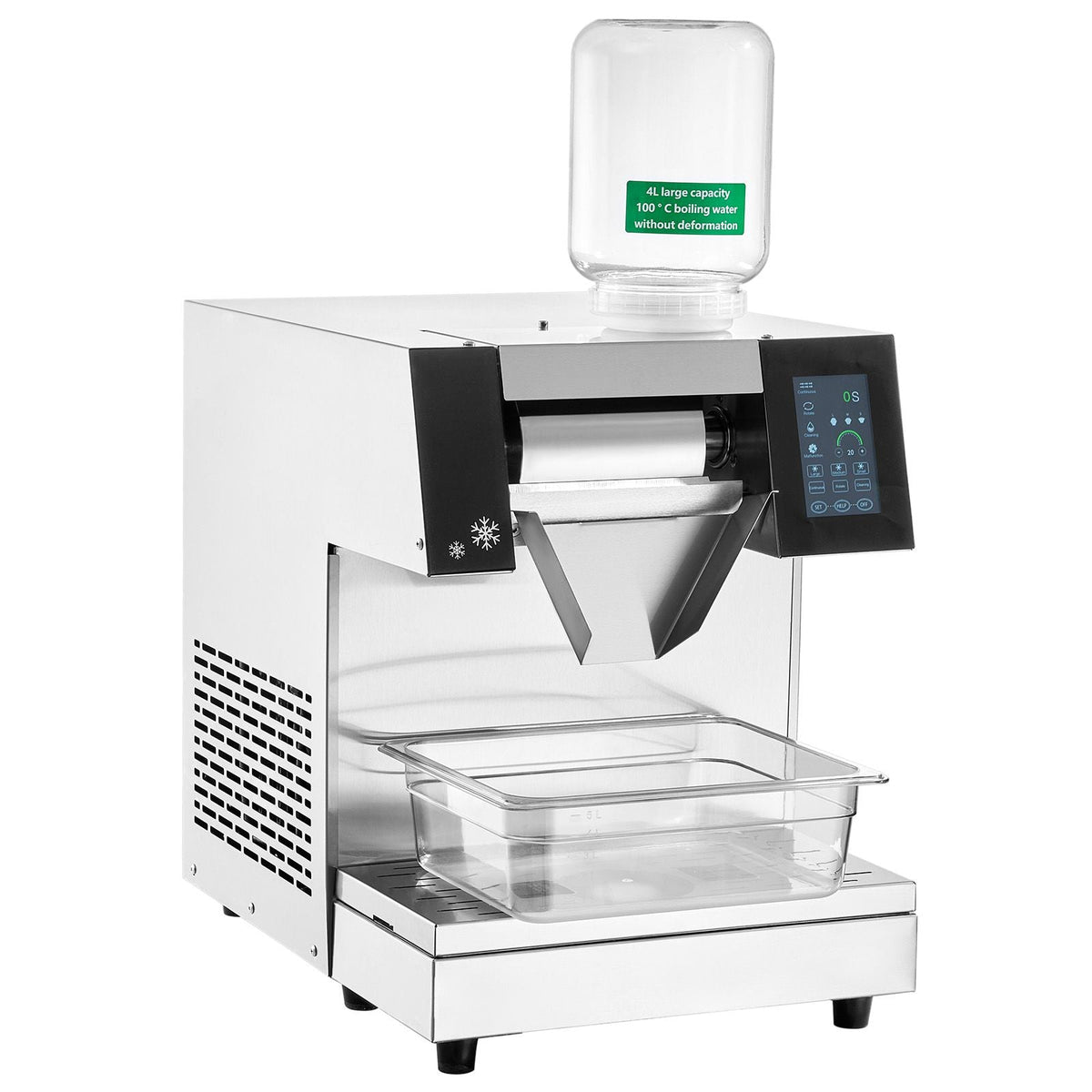 Commercial Snowflake Ice Machine, 573LBS/24H Snowflake Ice Maker, Stainless Steel Ice Shaver Machine, Electric Snow Cone Maker, Air Cooling System for Rapid Heat Dissipation, for Bakery, Cafe