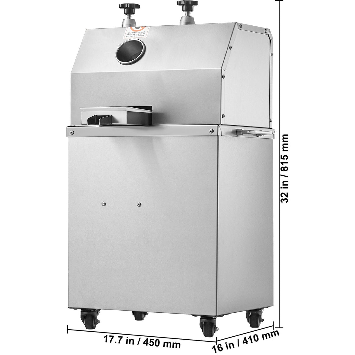 Commercial Sugar Cane Juicer, 750W Electric Sugarcane Juicer Machine with 661LBS/H High Output, 3 Stainless Steel Rollers, Sugarcane Juice Press Extractor Squeezer on Wheels for Home/Commercial