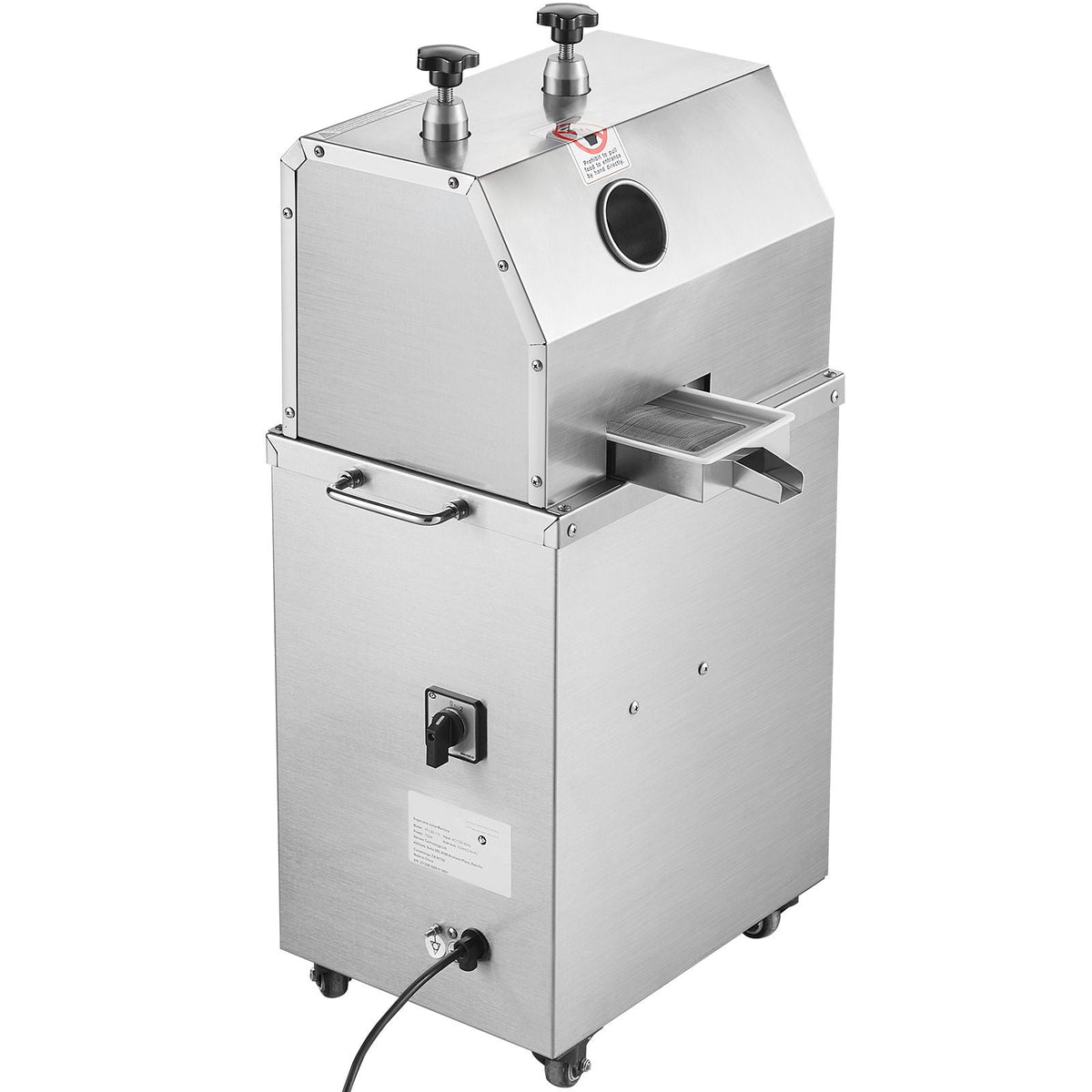 Commercial Sugar Cane Juicer, 750W Electric Sugarcane Juicer Machine with 661LBS/H High Output, 3 Stainless Steel Rollers, Sugarcane Juice Press Extractor Squeezer on Wheels for Home/Commercial