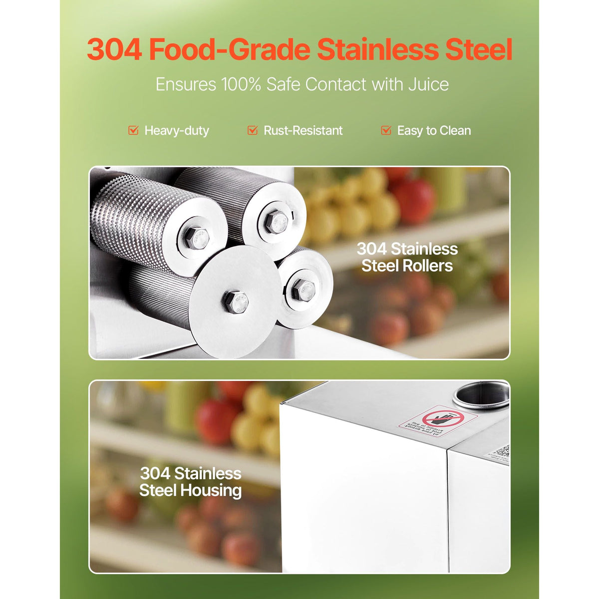 Commercial Sugar Cane Juicer, 800W Electric Sugarcane Juicer Machine with 661LBS/H High Output, 4 Stainless Steel Rollers, Sugar Cane Press Juice Extractor Squeezer for Home/Commercial Use