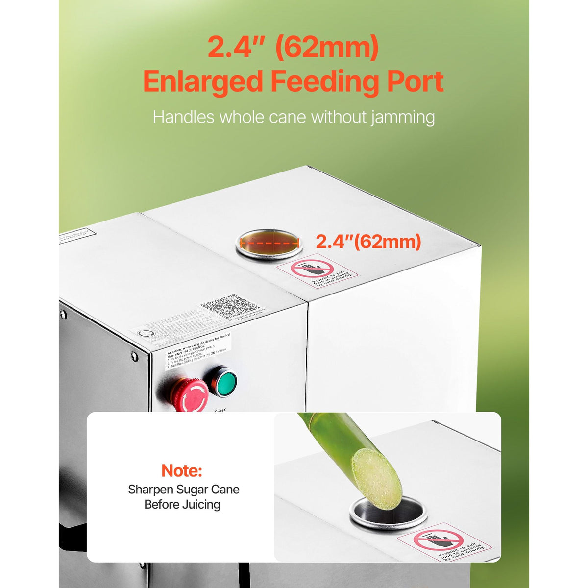 Commercial Sugar Cane Juicer, 800W Electric Sugarcane Juicer Machine with 661LBS/H High Output, 4 Stainless Steel Rollers, Sugar Cane Press Juice Extractor Squeezer for Home/Commercial Use