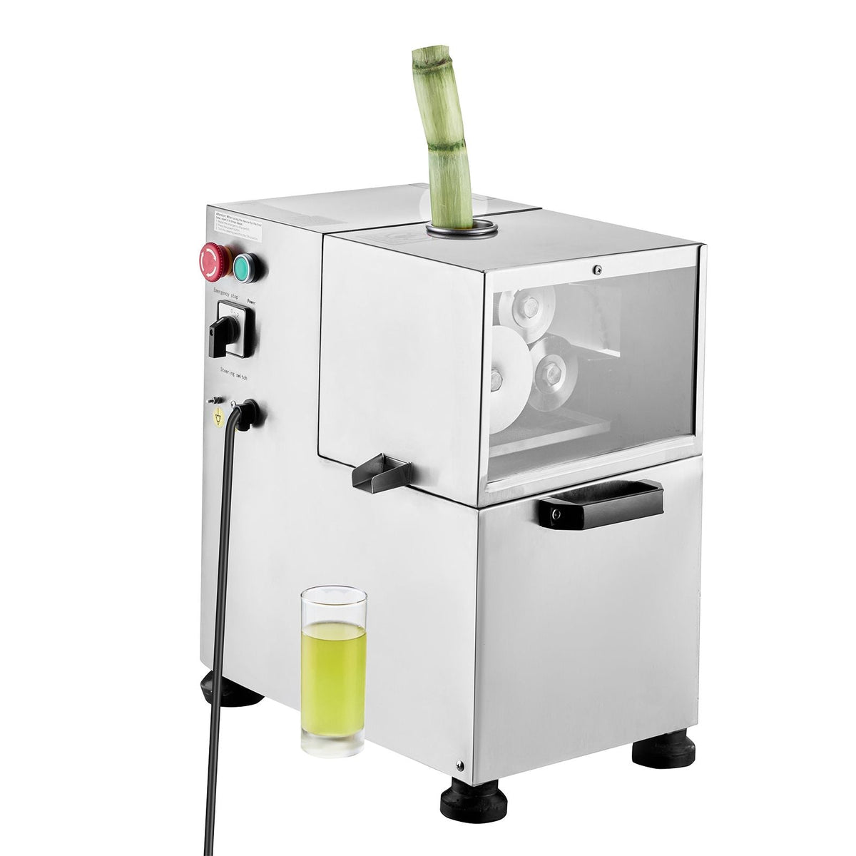 Commercial Sugar Cane Juicer, 800W Electric Sugarcane Juicer Machine with 661LBS/H High Output, 4 Stainless Steel Rollers, Sugar Cane Press Juice Extractor Squeezer for Home/Commercial Use