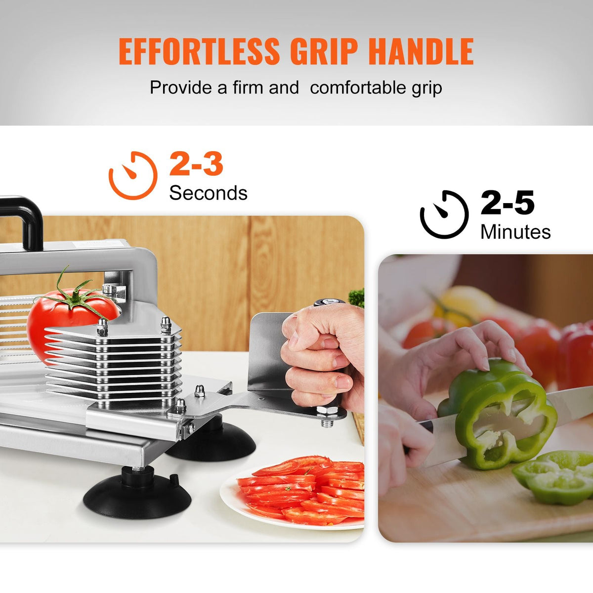 Commercial Tomato Slicer, 1/4 inch Tomato Cutter Slicer, Stainless Steel Heavy Duty Tomato Slicer Machine, Manual Tomato Slicer with Non-slip Feet, for Cutting Tomatoes, Cucumbers, Bananas
