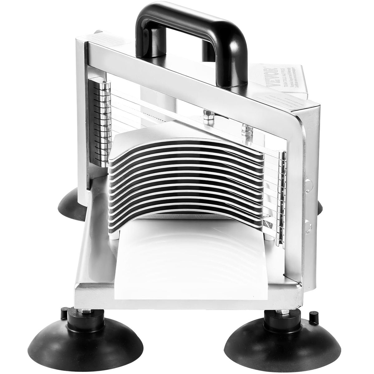 Commercial Tomato Slicer, 3/8 inch Tomato Cutter Slicer, Stainless Steel Heavy Duty Tomato Slicer Machine, Manual Tomato Slicer with Non-slip Feet, for Cutting Tomatoes, Cucumbers, Bananas