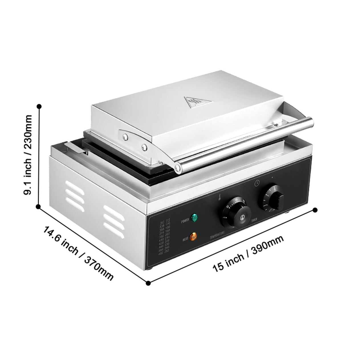 Commercial Waffle Stick Maker, 6PCS 1500W Waffle Baker Machine, Non-Stick Stainless Steel Corn Hot Dog Waffle Iron with Temp and Time Control, Handle, for Restaurant Bakery Snack Bar Family
