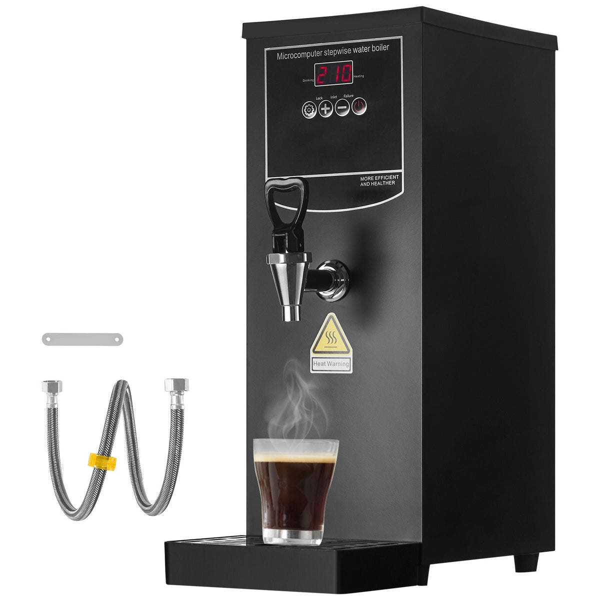 Commercial Water Boiler, Electric Hot Water Dispenser with 316 Stainless Steel Heating Tube, 1500W Step-by-step Fast Heating 50L per Hour Hot Water Boiler, for Coffee Tea Restaurant Office