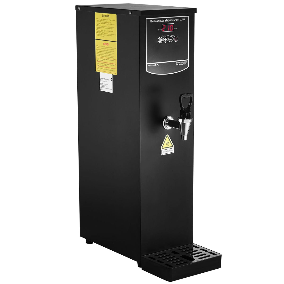 Commercial Water Boiler, Electric Hot Water Dispenser with 316 Stainless Steel Heating Tube, 1500W Step-by-step Fast Heating 50L per Hour Hot Water Boiler, for Coffee Tea Restaurant Office