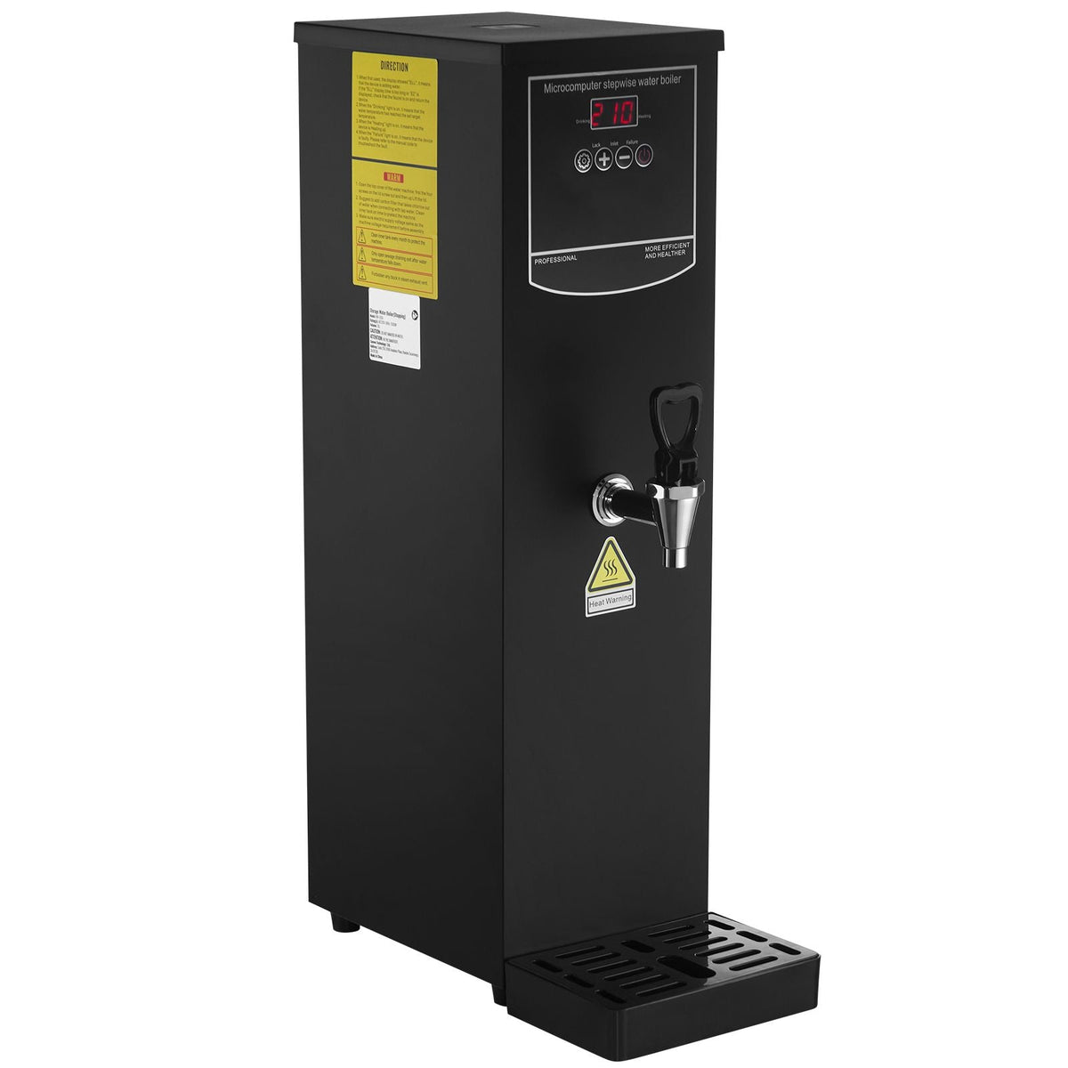 Commercial Water Boiler, Electric Hot Water Dispenser with 316 Stainless Steel Heating Tube, 1500W Step-by-step Fast Heating 50L per Hour Hot Water Boiler, for Coffee Tea Restaurant Office