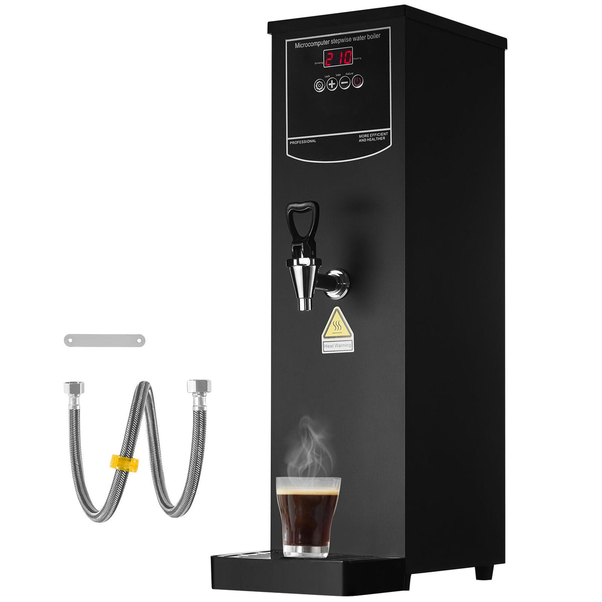 Commercial Water Boiler, Electric Hot Water Dispenser with 316 Stainless Steel Heating Tube, 1500W Step-by-step Fast Heating 50L per Hour Hot Water Boiler, for Coffee Tea Restaurant Office