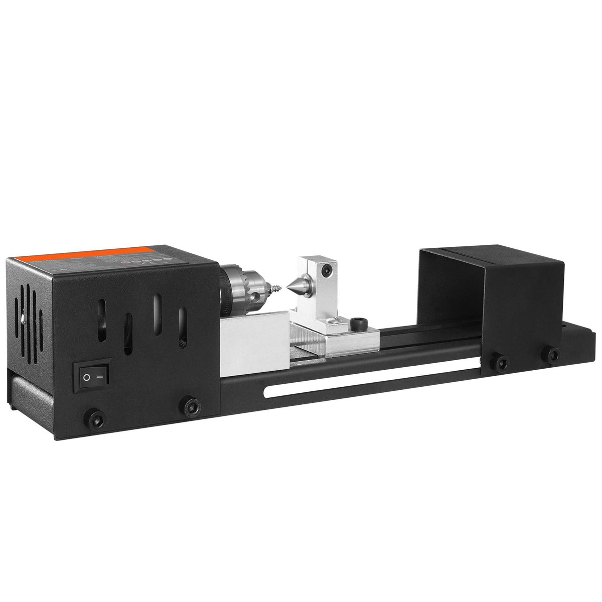 Compact Lathe Machine, Dimensions 2.76 x 6.3 inches, 24VDC 96W, Includes Milling Machine Accessories, Features 7 Adjustable Speeds Ranging from 4220 to 8450 RPM, Ideal for DIY Woodworking and
