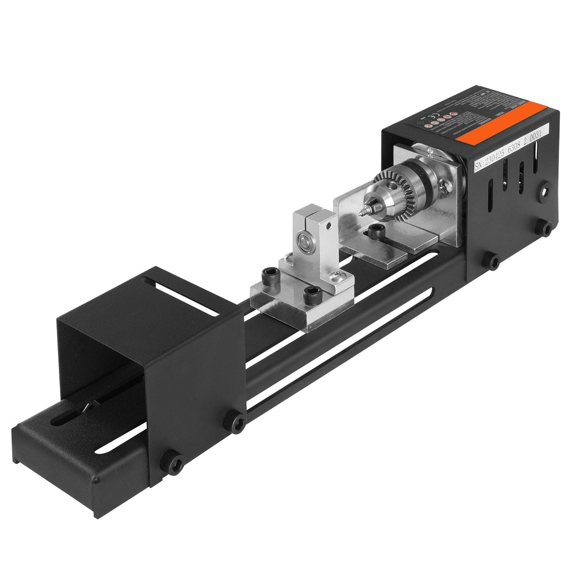 Compact Lathe Machine, Dimensions 2.76 x 6.3 inches, 24VDC 96W, Includes Milling Machine Accessories, Features 7 Adjustable Speeds Ranging from 4220 to 8450 RPM, Ideal for DIY Woodworking and