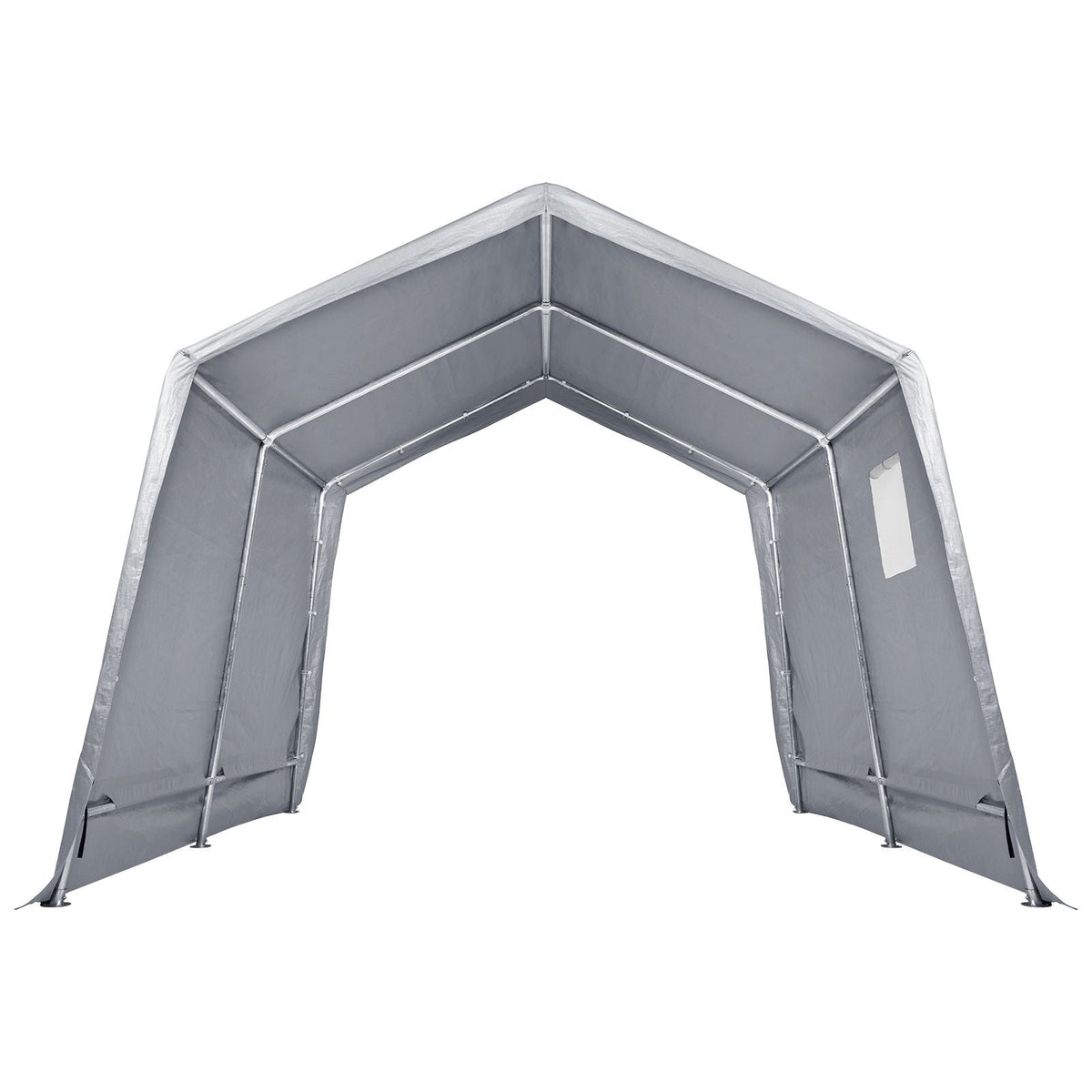 Compact Outdoor Shelter, 7x12x7.36 ft Durable Season-Long Storage Canopy, Instant Setup Tent with Rolling Zip Door & Breathable Windows for Motorcycles, Bicycles, & Yard Equipment