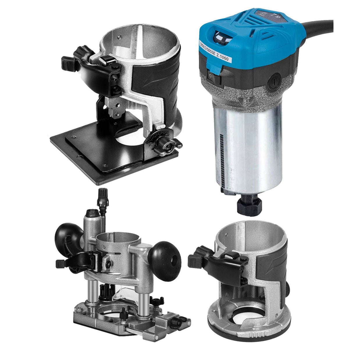 Compact Router 1.25HP With Fixed Base, Plunge Base and Tilt Base, Variable Speed Wood Router Kit Max Torque 30,000RPM 800W For Woodworking & Furniture Manufacturing