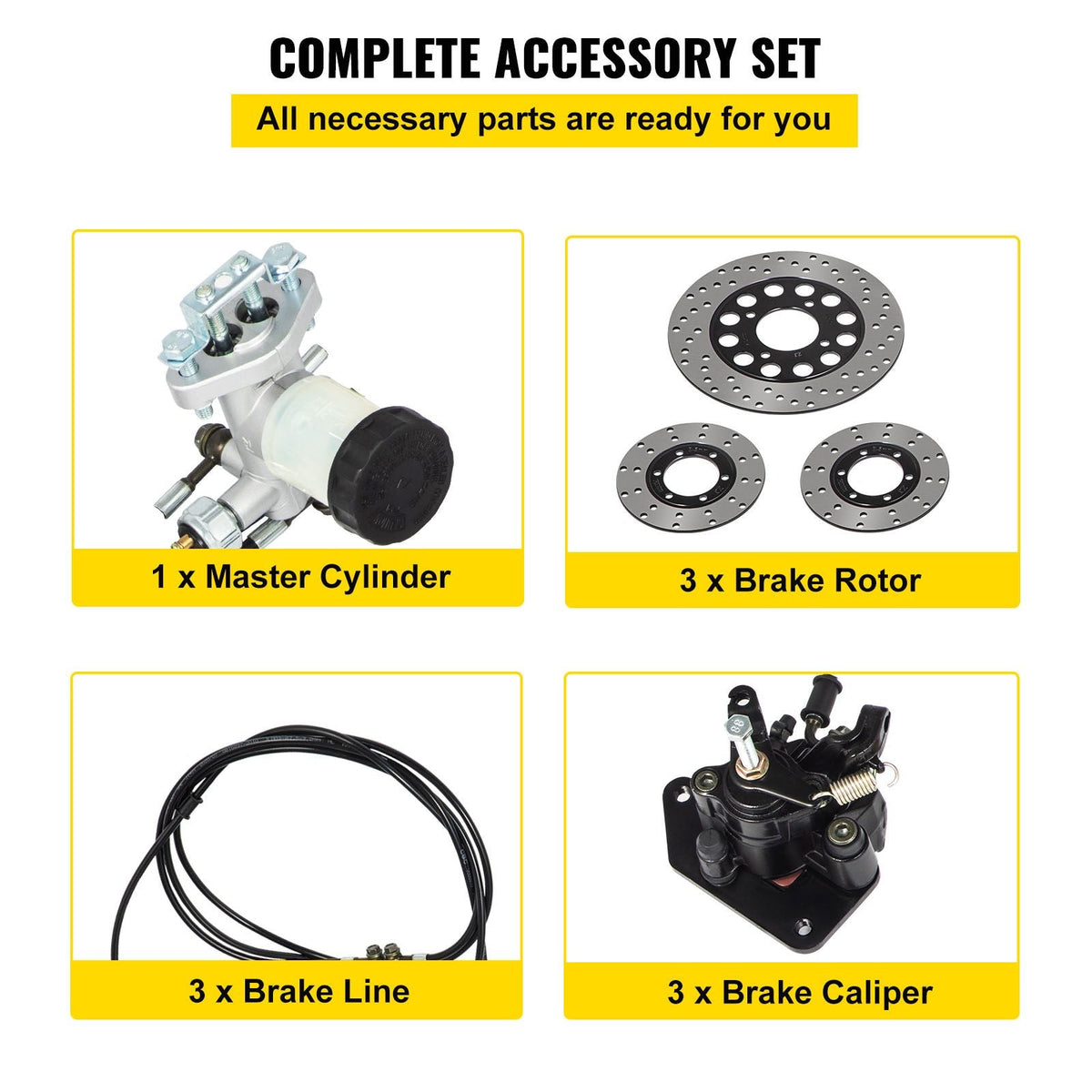 Complete Go-Kart Brake Master Cylinder Kit KD150BRKIT Go Kart