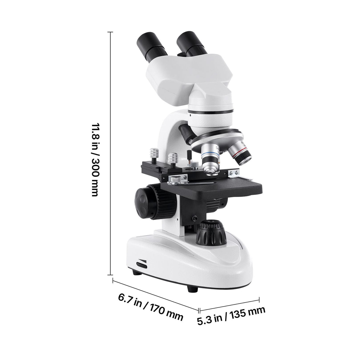 Compound Binocular Microscope, 40-2000X Magnification, Professional Compound Microscope for Adult with Phone Adapter, LED Light, Aluminum Alloy Body, for Lab, School, Home, Education