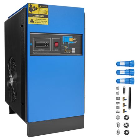 Compressed Air Dryer, 85CFM Refrigerated Air Dryer, 110-120V Industrial Refrigerated Air-Drying System for 15HP & 20HP Compressors - with Color Screen Control Panel and Automatic Drainage