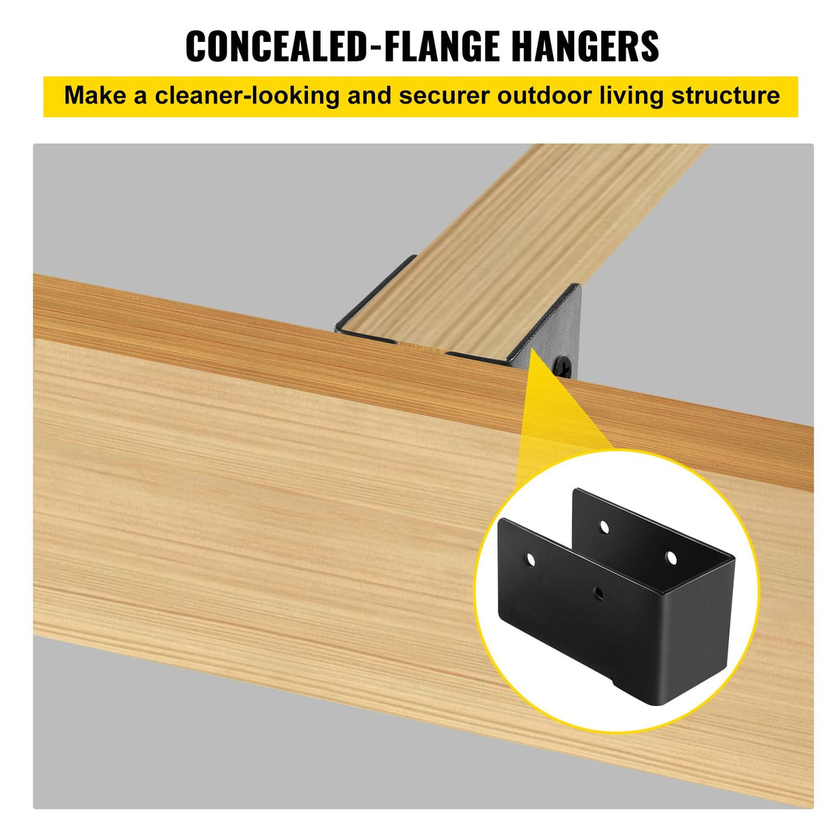 Concealed Joist Hanger, 2"x4" Outdoor Accent Concealed-Flange, Pack of 24 Concealed Joist Bracket, Q235 Steel Plate Powder-Coated Concealed Face Mount Joist Hanger Inner 40x91 mm for Beam Swing