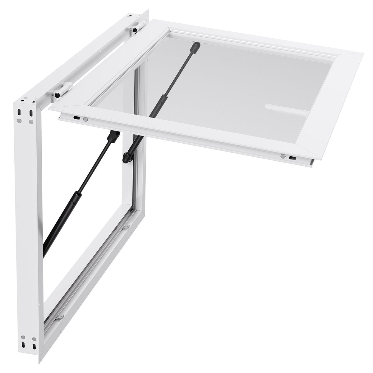 Concession Window 36x24 in, Aluminum Alloy Frame Service Window for Food Truck, Up to 85 Degrees Stand Serving Window with Awning Door and Drag Hook, Rainwater Resistant for Concession Trailers