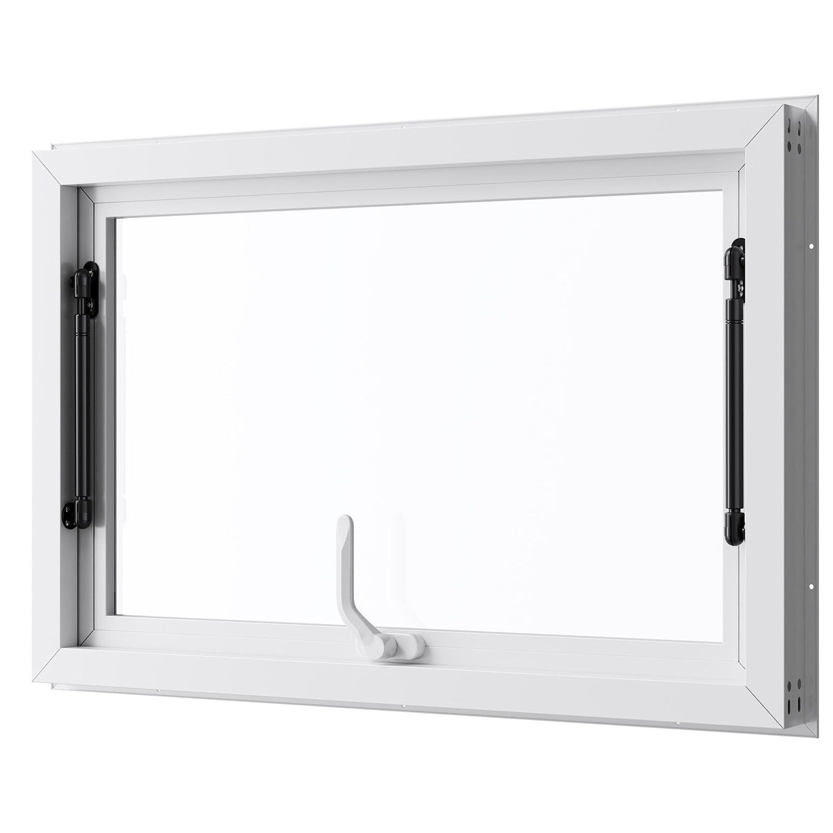 Concession Window 36x24 in, Aluminum Alloy Frame Service Window for Food Truck, Up to 85 Degrees Stand Serving Window with Awning Door and Drag Hook, Rainwater Resistant for Concession Trailers