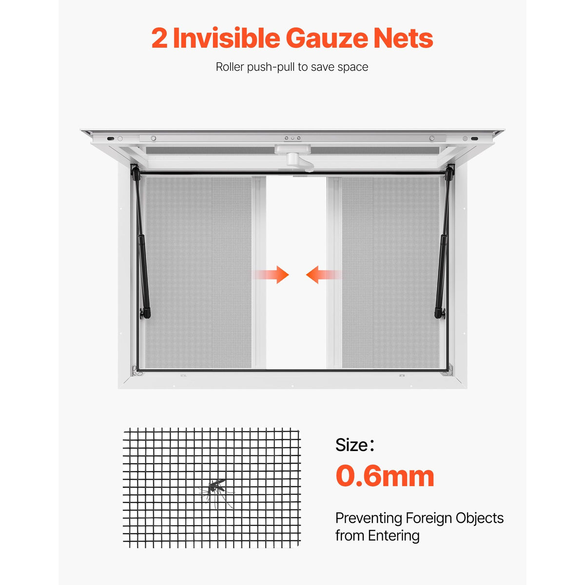 Concession Window 36x24 in, Aluminum Alloy Service Window for Food Truck, Up to 85 Degrees Stand Serving Window with 2 Sliding Windows, Awning Door, and Drag Hook, for Concession Trailers