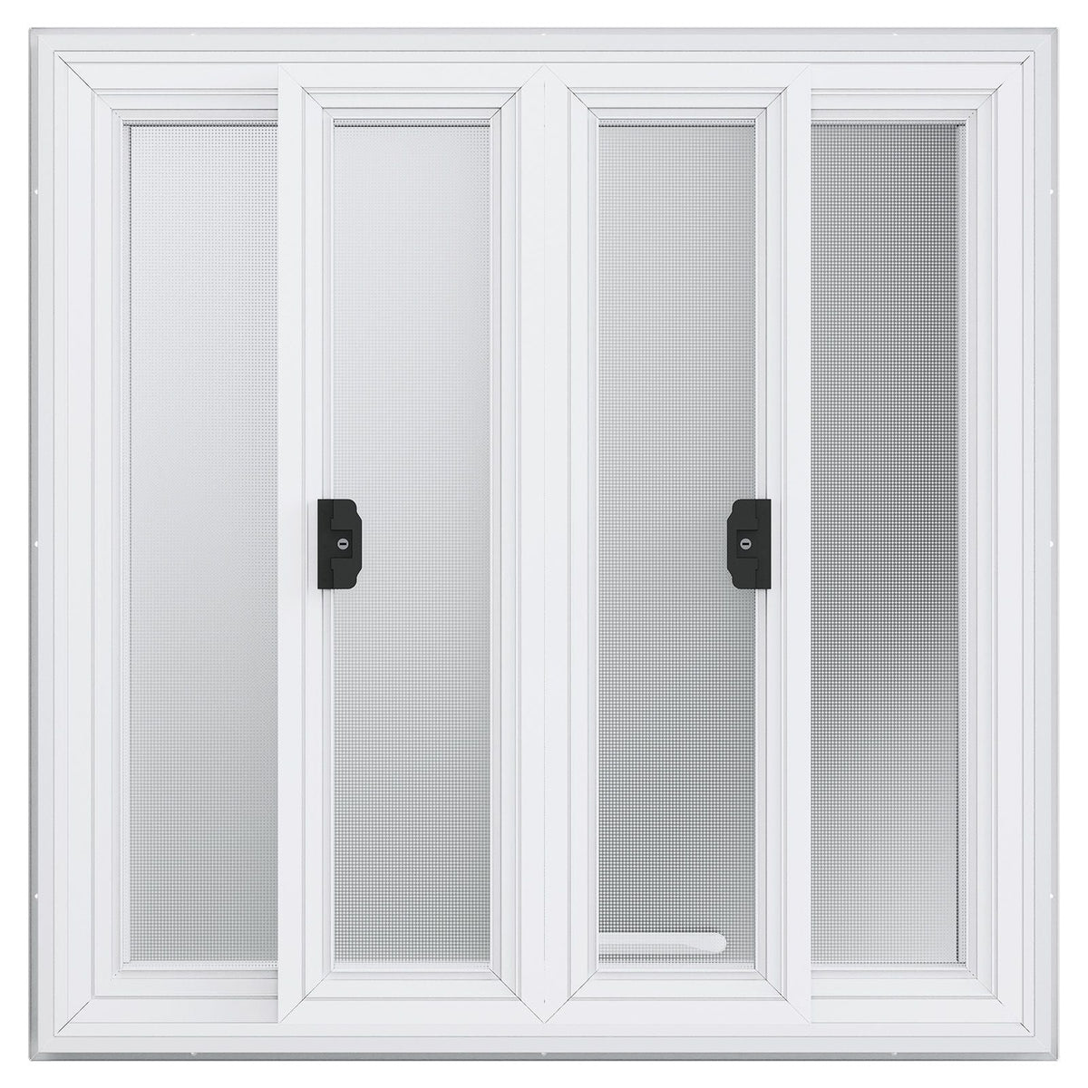 Concession Window 36"x36", Aluminum Alloy Food Truck Service Window with 4 Horizontal Sliding Windows & Awning Door & Drag Hook, Up to 85 Degrees Serving Window for Food Truck Concession Trailer