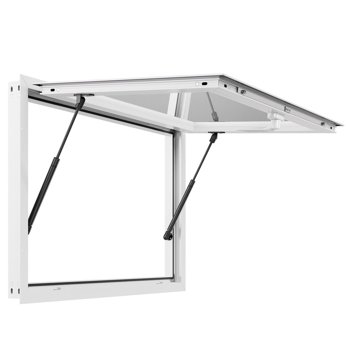 Concession Window 36x36 in, Aluminum Alloy Frame Service Window for Food Truck, Up to 85 Degrees Stand Serving Window with Awning Door and Drag Hook, Rainwater Resistant for Concession Trailers