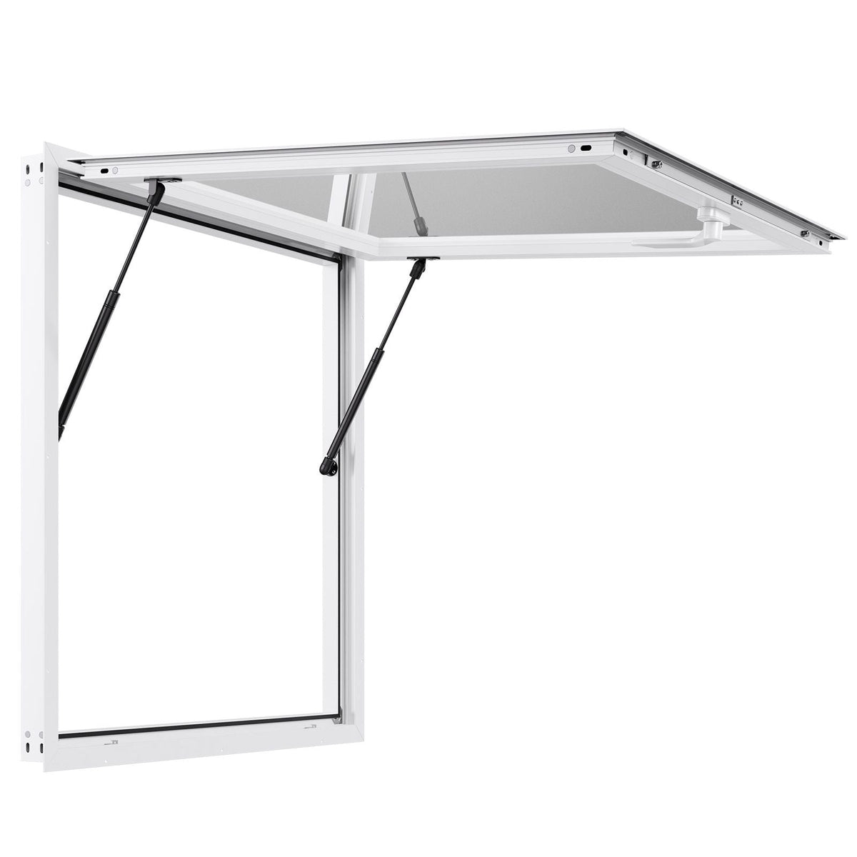 Concession Window 36x36 in, Aluminum Alloy Frame Service Window for Food Truck, Up to 85 Degrees Stand Serving Window with Awning Door and Drag Hook, Rainwater Resistant for Concession Trailers