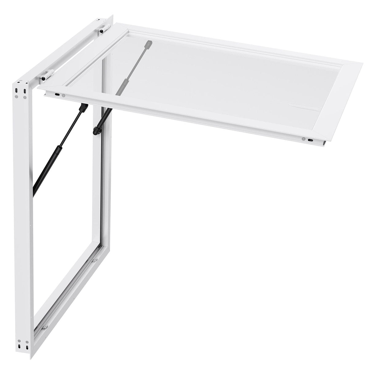 Concession Window 36x36 in, Aluminum Alloy Frame Service Window for Food Truck, Up to 85 Degrees Stand Serving Window with Awning Door and Drag Hook, Rainwater Resistant for Concession Trailers