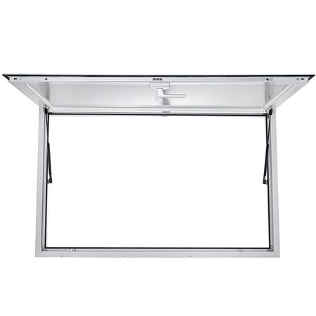 Concession Window 53 x 33 Inch, Concession Stand Serving Window Door with Double-Point Fork Lock, Concession Awning Door Up to 85 degrees for Food Trucks, Glass Not Included