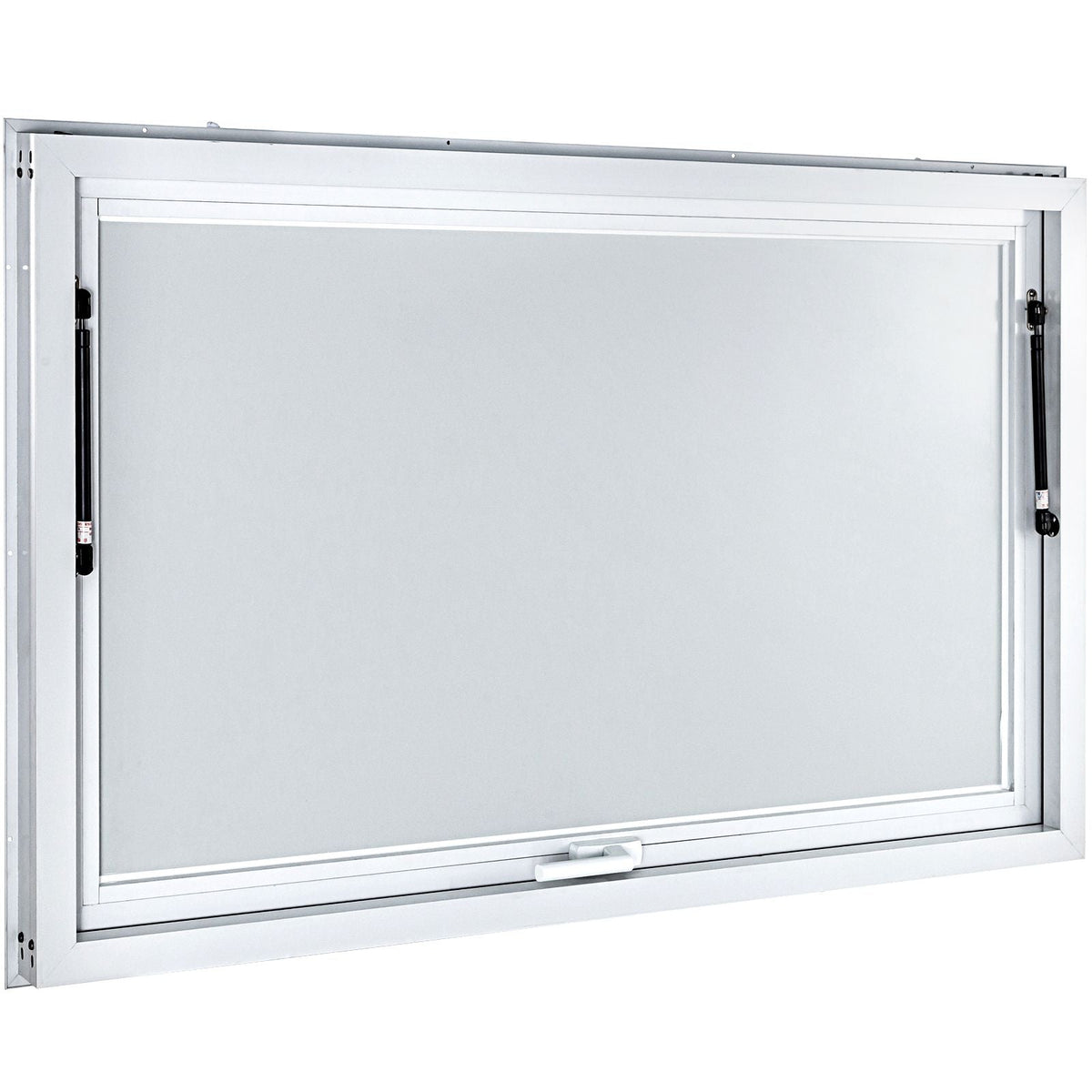 Concession Window 53 x 33 Inch, Concession Stand Serving Window Door with Double-Point Fork Lock, Concession Awning Door Up to 85 degrees for Food Trucks, Glass Not Included