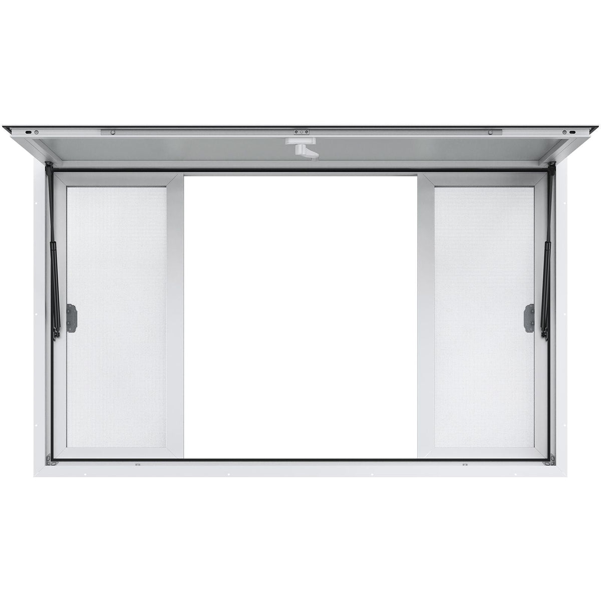 Concession Window 60"x36", Aluminum Alloy Food Truck Service Window with 4 Horizontal Sliding Windows & Awning Door & Drag Hook, Up to 85 Degrees Serving Window for Food Truck Concession Trailer