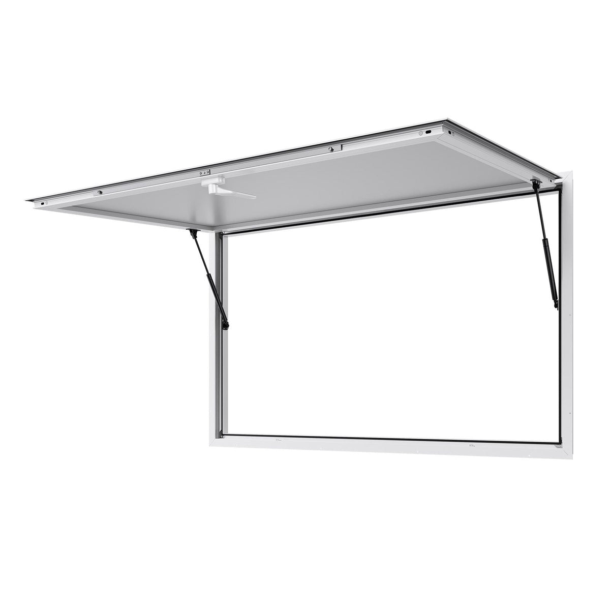 Concession Window 60x36 in, Aluminum Alloy Frame Service Window for Food Truck, Up to 85 Degrees Stand Serving Window with Awning Door and Drag Hook, Rainwater Resistant for Concession Trailers