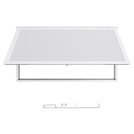 Concession Window 74x40 in, Aluminum Alloy Frame Service Window for Food Truck, Up to 85 Degrees Stand Serving Window with Awning Door and Drag Hook, Rainwater Resistant for Concession Trailers