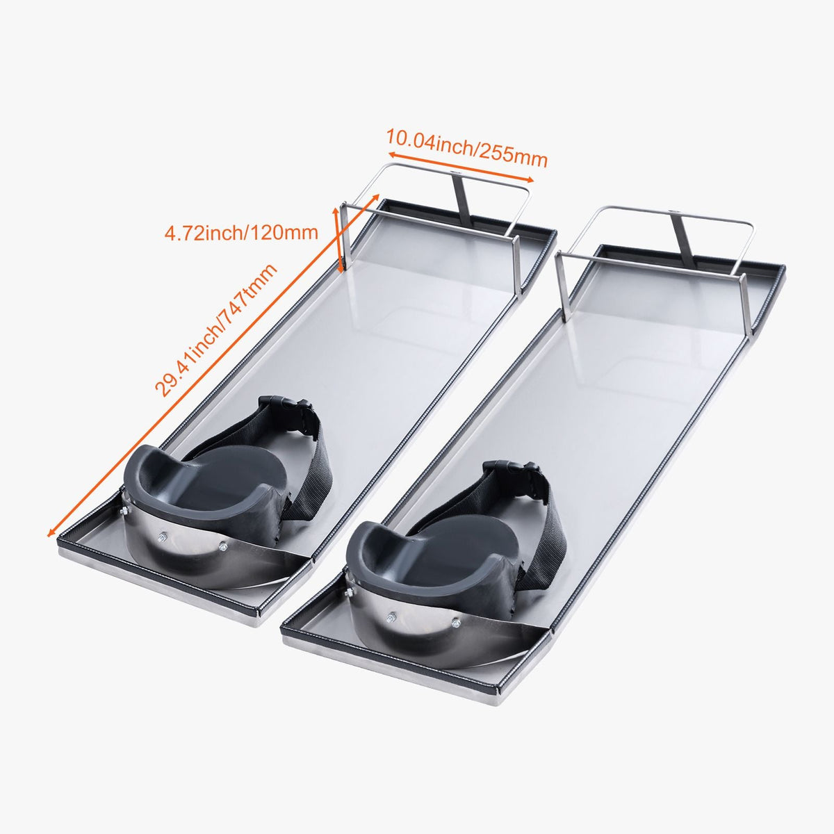 Concrete Knee Boards Stainless Steel, 30'' x 10'' Concrete Sliders, Knee Boards For Concrete, Concrete Knee Pads Moving Sliders, with Knee Pads & Board Straps for Cement and Concrete Finishing