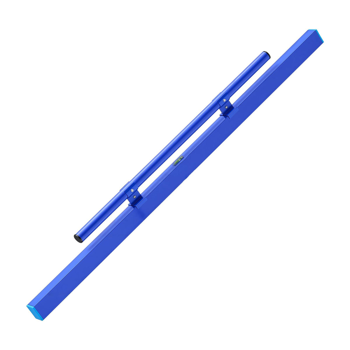 Concrete Screed 48 in Length Manual Screed Board Aluminum Alloy Blue, Built-in Bubble Level, Powder-coated Finish, Lightweight Paver Leveling Tool for Patio, Sidewalk, Garage Floor Finishing