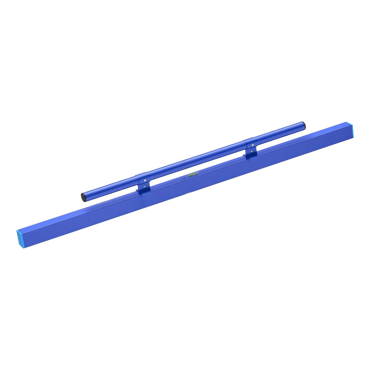 Concrete Screed 48 in Length Manual Screed Board Aluminum Alloy Blue, Built-in Bubble Level, Powder-coated Finish, Lightweight Paver Leveling Tool for Patio, Sidewalk, Garage Floor Finishing