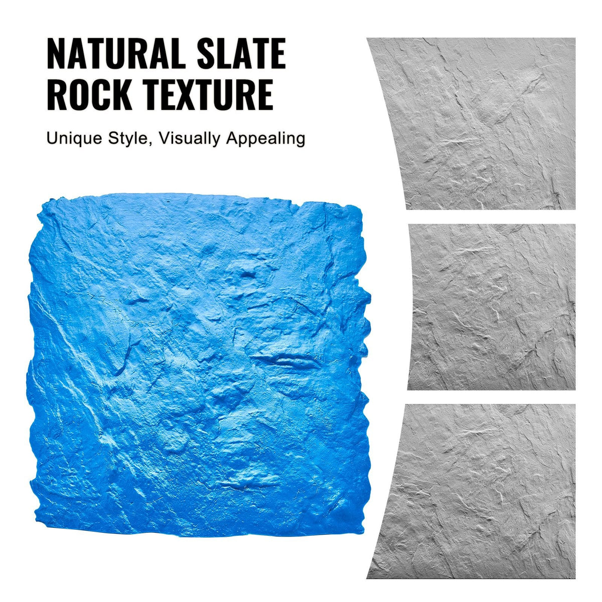 Concrete Stamps Mat, 24 x 24 in, Concrete Texturing Skin Polyurethane Stamp Stone Tile Texture Mat, Slate floor Imprint Seamless Stamp Concrete Molds for Outdoor Decorative, Blue